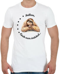 printfashion Hallom, csak nem érdekel. . . - Férfi póló - Fehér (6587978)