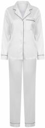Towel City Hosszú női szatén pizsama - Fehér | M/L (TC055-1000290586)