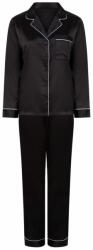 Towel City Hosszú női szatén pizsama - Fekete | XS/S (TC055-1000290579)