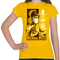 printfashion Kung Fu maszkban - Női póló - Sárga (6604413)