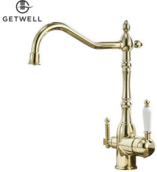 Getwell Heron-P, két karos, 3 utas Konyhai csap víztisztítókhoz Arany színben (GW220G)