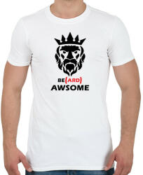 printfashion Be(ard) Awsome - Férfi póló - Fehér (6838309)
