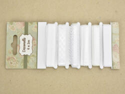  Dekor szalag 6mm x 2méter fehér árnyalatok - kosarbolt