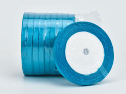  Azúr szatén szalag 6mm 10 tekercs - OKOSÁR! - kosarbolt