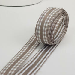  Kétoldalas textil szalag 1, 5cm*2m vintage barna - kosarbolt