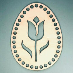  Horgolható faalap -Tulipános tojás - 70x90 mm