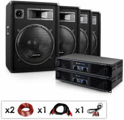 Electronic-Star Set complet DJ PA "Miami Quasar Pro" 2 x amplificator si 4 x boxe (Miami-Quasar-Pro) (Miami-Quasar-Pro)