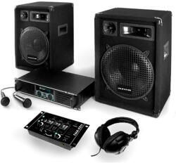 Electronic-Star DJ set PA 400W - sistem cu amplificator, difuzor și cabluri (Bass-Boomer-USB) (Bass-Boomer-USB)