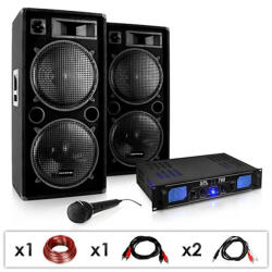 Electronic-Star SET PA DJ "DJ-26"- Amplificator PA Boxe Microfon 2000W (PL-1182-0211) (PL-1182-0211)