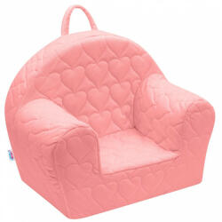NEW BABY Gyermek fotel Velvet New Baby Szívecskék rózsaszín