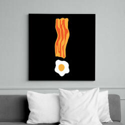 printfashion Bacon tojás - Vászonkép - Fekete (6651213)