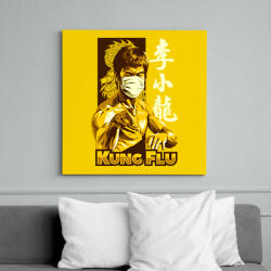 printfashion Kung Fu maszkban - Vászonkép - Sárga (6619561)