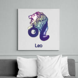 printfashion Leo színes - Vászonkép - Fehér (6640606)