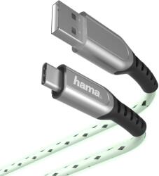 Hama Cablu de date Hama Glow, USB Tip A - USB Tip C, 1.5m, Green (00187266)