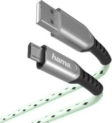 Hama Cablu de date Hama Glow, USB Tip A - Micro USB, 1.5m, Green (00187265)