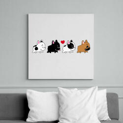 printfashion Francia bulldog kiskutyák - Vászonkép - Fehér (6625289)