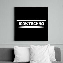 printfashion 100% techno - Vászonkép - Fekete (6647969)