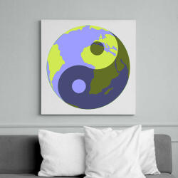 printfashion Yin-Yang bolygó - Vászonkép - Fehér (6622703)