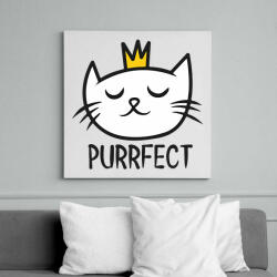 printfashion Cica - purrfect - pefekt - Vászonkép - Fehér (6634333)