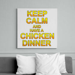 printfashion PUBG - Keep Calm and have a Chicken Dinner - Vászonkép - Fehér (6623789)