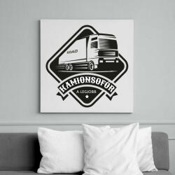 printfashion Kamionsofőr - A legjobb - Vászonkép - Fehér (6641161)