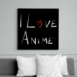printfashion I love anime - Vászonkép - Fekete (6647783)