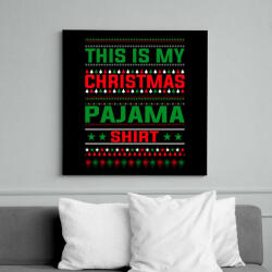 printfashion Karácsonyi pizsama póló - Vászonkép - Fekete (6660206)