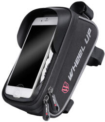 Kerékpárra szerelhető biciklis telefontartó, táska vízálló fekete (B023-BLACK)