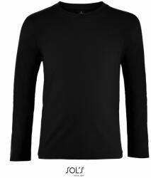SOL'S Hosszú ujjú gyerek póló Imperial - Fekete | 10 éves (130/140) (SOLS-02947-1000260806)
