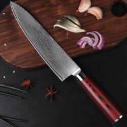  Professzionális konyhai kés Chef 8 damaszt acélból VG-10, 67 réteg, szakácsoknak, hús, sushi (DK001)