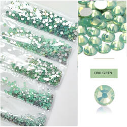  1680 darabos kristály strassz készlet 6 féle méretben - Opal green
