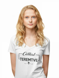  Céllal teremtve - Női V-Nyakú Póló (824981)