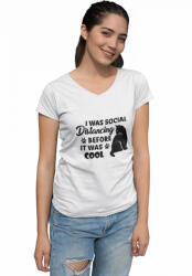  I was social distancing before it was cool - Női V Nyakú Póló (846709)