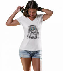  Fantázia Űrhajós - Női V-Nyakú Póló (583892)