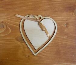  Natúr fa - Szív kerettel 11, 5x12, 5cm