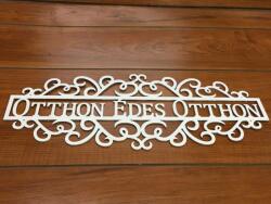 Fa - "Otthon Édes Otthon" tábla fehér 50cm - kosarbolt