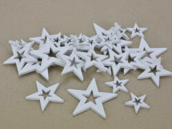 Corolla Fa - Lyukas csillag fehér vegyes méret 30db/csomag