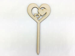  Natúr fa - Beszúrós szív a szívben 14, 5cm