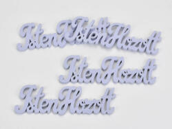  Fa "Isten Hozott" felirat lila 15cm 4db/csomag