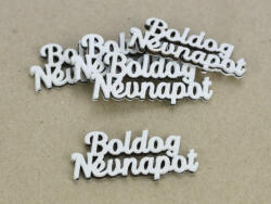 Boldog Névnapot" felirat fehér 2, 3x5, 3cm 5db/csomag - kosarbolt