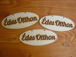  Natúr fa - "Édes otthon" áttört ovál táblák 3db/csomag
