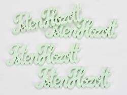  Fa "Isten Hozott" felirat menta 15cm 4db/csomag