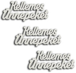  Kellemes Ünnepeket felirat fehér15cm 3db/csomag - kosarbolt