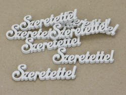 Szeretettel felirat fehér 10cm 8db/csomag - kosarbolt