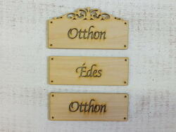 Natúr fa - "Otthon Édes Otthon" táblák 12cm - kosarbolt