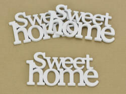  Fa "Sweet home" felirat koszorúra fehér 7x14cm 3db/csomag - kosarbolt