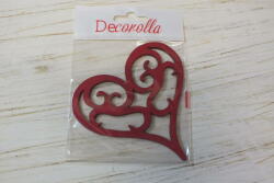  Fa vintage szív meggypiros 10cm