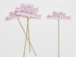  Fa - Beszúrós "Boldog születésnapot" felirat pink 12, 5x29, 5cm 4db/csomag