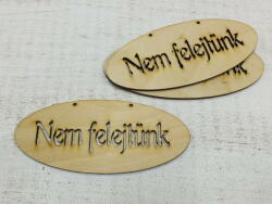  Natúr fa - "Nem felejtünk" ovál áttört tábla 14x6cm 3db/csomag - kosarbolt