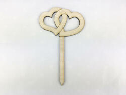  Natúr fa - Beszúrós dupla szív 13, 5cm